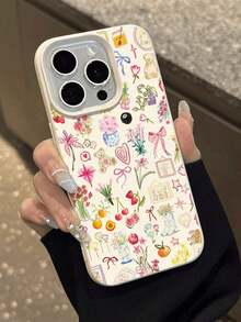 1pc Watercolor Floral Pattern Soft Protective Phone Case, Waterproof Anti-Drop Anti-Slip, Compatible With Apple And Phones Shockproof Scratch Resistant - Kiểu 1 (1 cái) - Xem 5