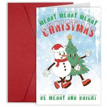 1PC Happy Xmas Holiday Cards, Merry Christmas Card Granddaughter,Funny Christmas Card For Granddaughter, Niece, Son, Sweet Niece Gift From Aunt Uncle, - one-size - View 1