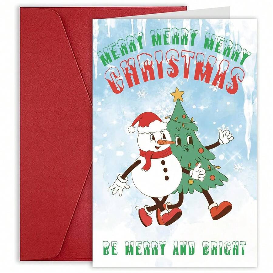 1PC Happy Xmas Holiday Cards, Merry Christmas Card Granddaughter,Funny Christmas Card For Granddaughter, Niece, Son, Sweet Niece Gift From Aunt Uncle, - one-size - View 1