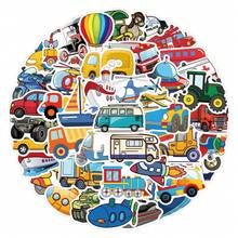 Transportation Vehicle Stickers, For Decorating Stationery, Water Bottles, Luggage, Skateboards, Guitars, DIY Scrapbooking Materials - Multicolor - View 3