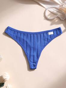 Bộ 6 chiếc quần lót dây cotton nữ, thiết kế cạp thấp không đường may gợi cảm, màu trơn có gân, mềm mại, thoải mái, thoáng khí, phù hợp cho yoga, thể thao và mặc hàng ngày. - Nhiều màu - Xem 5