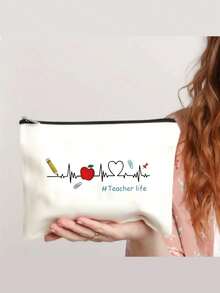 1 Túi đựng đồ trang điểm hình mèo đen dễ thương một mặt - Dùng làm hộp đựng mỹ phẩm và đồ vệ sinh cá nhân cho nữ. Thiết kế cổ điển màu be và đen, có chữ tùy chỉnh. - Nhiều màu - Xem 2