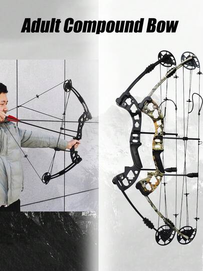 1 pieza Arco compuesto para caza al aire libre y tiro con arco, arco y flecha de alta calidad, alta precisión y alta potencia, duradero y resistente a la deformación, ideal para recreación al aire libre. Imprescindible para entusiastas del tiro con arco.