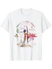 Camiseta de playa de verano para chica surfista de Aloha Hawaii - negro - Ver 7