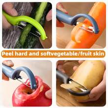1-Pack Multi-Function Stainless Steel Vegetable Peeler – Comfortable Grip For Effortless Peeling Of Potatoes, Carrots, Cucumbers & More – Includes Built-In Blemish Remover For Flawless Results – Ideal For Home Cooking, Meal Prep & Professional Kitchens-Durable Kitchenware - Multicolor - View 2