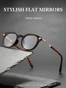 新款波西米亚百搭眼镜，时尚精致金属拼接圆框眼镜 - 無色 - 查看 6