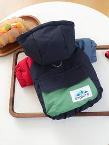 1 件宠物服装，狗/猫服装，小型犬/幼犬服装，可爱宠物服装，狗狗服装，小型犬秋冬保暖舒适加厚外套 - 海军蓝 - 藏蓝色 - 查看 5