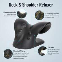 Estiramiento de cuello, corrector de joroba, relajador de cuello y hombros, dispositivo de tracción cervical tipo almohada para relajar los músculos y aliviar el dolor de la articulación temporomandibular (azul) - Azul - Ver 9