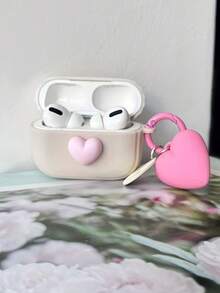 Valentines 1pc Heart Shaped Earphone Cover Compatible With Airpods Pro/Pro2/Cute Airpods 3, Ivory White, Airpods 2 (Female) - Apricot - View 10