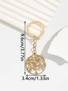 1pc Fashion European Style Hollow Circular Tree Of Life Shaped Keychain Decoration, Embellished With Rhinestones, Suitable For Women Car Keys And Bags Car Accessories Bag Charm Backpack For School Cute Goth Y2k Halloween Accessories Teachers Day Christmas Gift Ideas Bag Lanyards With Id Holder Car Accessories Bag Charms - Multicolor - View 34