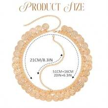 MX  Coins Head Chain Gold Sequin Headpiece Hair Chains Festival Costume Headband Hair Accessories For Women And Girls - 如圖 - 查看 7