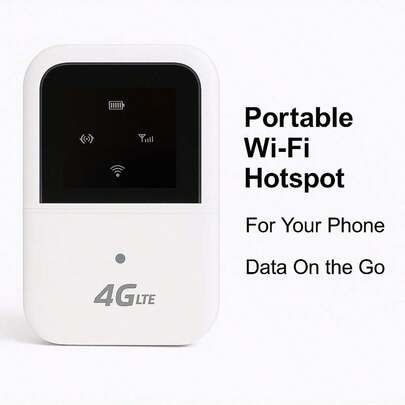 Portable 4G LTE WiFi Router – 300Mbps USB Dongle With 3650mAh Battery For Travel, Home & Car (SIM Required)