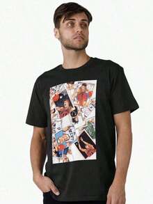 Camiseta vintage de anime Shounen, camiseta de Slam Dunks, camiseta de algodón transpirable para fanáticos, camiseta unisex - camiseta de cuello redondo con gráficos de manga y juegos - ropa cómoda para las 4 estaciones - regalo reflexivo para entusiastas del anime, camisetas gráficas, camisetas de hombre, ropa de calle, camiseta blanca, camiseta negra - Negro - Ver 9