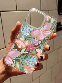 [3-Day Delivery]Flower 1pc Shock-Absorbing Transparent Floral Leaf Design Phone Case, Vivid Pink Orchid Pattern, Compatible With IPhone 17 16 Pro Max, 15/14 Plus, 13/12/11 And Series Waterproof Anti-Fall Scratch Resistant - 款式2(1pc) - 查看 4