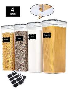2 件/4 件多用途密封谷物和干粮储存容器，易于储存，非常适合厨房整理和学校用品