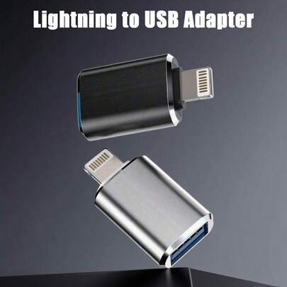 1 adaptador de carregamento rápido e transferência de dados Lightning para USB, compatível com iPhone 14/13/12/11/Pro/Pro Max/Mini/Xs Max/XR/X, iPad e outros dispositivos com porta Lightning