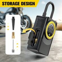 Carsun 轮胎充气机便携式空气压缩机，150PSl 汽车轮胎气泵，带数字压力表、LED 灯和自动关闭功能，适用于汽车、摩托车、自行车、球类的无绳气泵 - 無線數顯款 - 查看 4