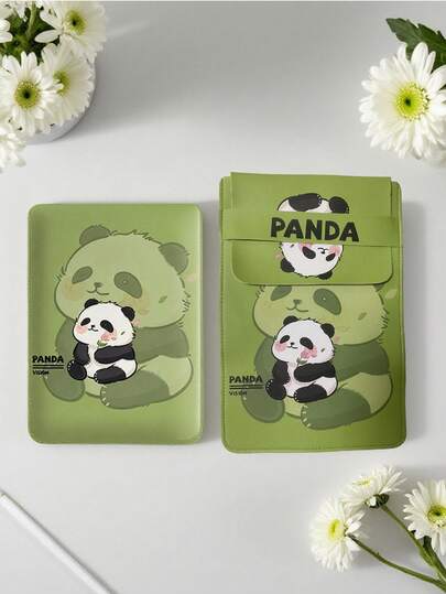 Panda Flower Pattern Laptop Sleeve Bag, Suitable For 11/12/13.3/13.6/14/15/16 Inch Laptops And Tablets, For Men And Women
