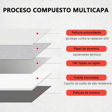3 Rollos de Cinta de Butilo Impermeable para Exteriores, Cinta de Reparación de Butilo de Aluminio sin COV para Tuberías, Toldos, Velas y Techos - 1 - Ver 2