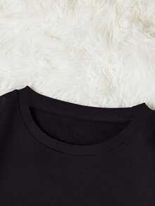 California Bear Graphic Loose Fit Crew Neck Long Sleeve Sweatshirt For Women - Black - View 5