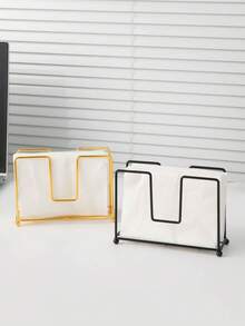 1 个锻铁餐巾架，方形镂空设计，桌面收纳架，适用于厨房、咖啡馆、餐厅和酒店，优雅的餐厅装饰和厨房配件，精致的方形镂空装饰图案，工艺精湛，纸巾收纳架，餐巾架 - 彩色 - 查看 2