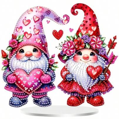 Decoración de gnomo de acrílico, adecuado para decoración de escritorio, regalo sorpresa perfecto para el Día de San Valentín