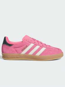 阿迪达斯 (ADIDAS) Adidas Originals GAZELLE INDOOR 舒适百搭 防滑耐穿 低帮运动鞋 女款 粉色 GAZELLE INDOOR 鞋 经典运动休闲鞋 训练鞋“T 型头鞋” - 玫紅色 - 查看 5