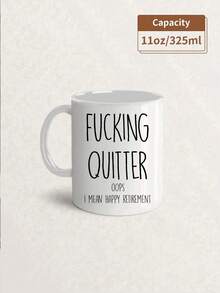 1 peça 11oz Quitter, caneca de aposentadoria, presente engraçado de aposentadoria para um homem, presentes de aposentadoria para mulheres, caneca de escritório, decorações de Natal, presente divertido para aniversários, feriados e festas, ideal para amigos, acessórios para cafeteria, reutilizável, Natal, lavar somente à mão, ideal para bebidas quentes e frias, decoração de quarto, utensílios para bebidas de inverno, presente atencioso, lembrança de família, presentes de dia dos namorados, casamento