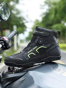 Motorcycle Shoes, Off-Road Motorcycle & Street Bike Gear, Racing Boots, Suede Leather Off-Road Motorcycle Boots, Professional Men's Motorcycle Boots