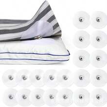 白色熨烫式被套按扣 - 适用于薄款和隐形被子的被夹，防止滑落，易于安装和拆卸，牢固贴合床上用品配件、床罩配件、被套按扣，易于安装。