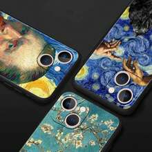 Mona Lisa Van Gogh Oil Painting Art Cover Compatible With  11 12 13 15 16 14 Pro Max Phone Case XR XS 7 8 Plus 2020 Luxury Cover Funda, Cover Compatible With  17 Case,  17 Pro Case,  17 Pro Max Case - a2 - 查看 4