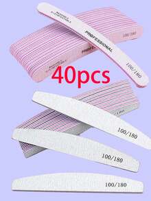 20Pcs Rectangle Nail Files 100/180Double Sided Emery Board Washable Emery Boards Reusable Nail Buffers Manicure Tools For Natural Nails Acrylic Nails Home And Salon Use,Nail Supplies,Nail Tools,Nail Art Tools,Back To School,Nails,Nail Tools For Press On Nails - Dusty Purple - View 26