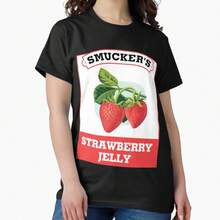 Smucker's Strawberry Jelly Halloween Costume 	 	   Classic T-Shirt Vintage Graphic Women's T-Shirt – Relaxed Fit Cotton Top For Street Style - 白色 - 查看 1