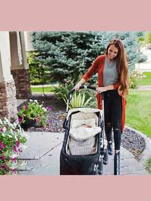 1件婴儿加厚针织保暖脚套，婴儿车垫，适用于婴儿推车，秋冬季户外使用