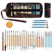31pcs Pottery Tools Set, Includes Silicone Dotting Pen, Carving Knife, Soft Clay Sculpting, Ceramic Modeling - Clay Tools - View 1