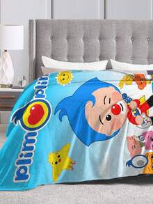 Plim Plim Blanket  Cartoon Printed Flannel Blanket - Ultra Soft Anime Themed Gift For Birthday & Christmas Celebrations Boy And Girl - Black - View 3