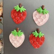 2 piezas/4 piezas Imán de nevera de fresa grande y lindo de resina, decoración estética kawaii para la cocina, la nevera, el escritorio de la oficina, la pizarra, el dormitorio y el casillero, un regalo divertido para amigos y amantes de la comida