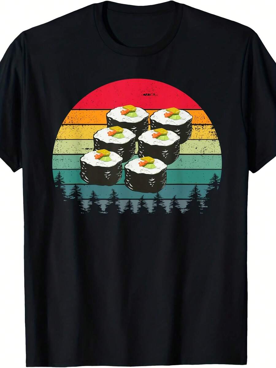 Funny Vintage Sushi Lover Sashimi Japanese Food Wo T-Shirt - Style 27 - View 1