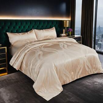 High-End Luxury Lightweight Breathable Quilt Set, Large Size Durable Bedding Fat Quilt, Christmas Gift, Including A Skin-Friendly Warm Quilt And Two Pillowcases, Hotel-Grade Luxury Bedroom Quilt, All-Weather Use, Hypoallergenic, Not Easy To Fade