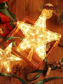 1 قطعة نجمة لتزيين شجرة عيد الميلاد، ديكور نجمة بلاستيكية، أضواء سلك نحاسي مضيئة على طراز المزرعة، مناسبة لديكور المنزل الشتوي والاحتفالات العطلات، حفلة عيد الميلاد، ديكور هالوين، ديكور العطلات، هدايا الحفلات، ديكورات حفلة عيد الميلاد الممتعة، عيد ميلاد سعيد، السنة الجديدة سعيدة، زينة عيد الميلاد، هدية عيد الميلاد المثالية للأصدقاء، ديكور غرفة