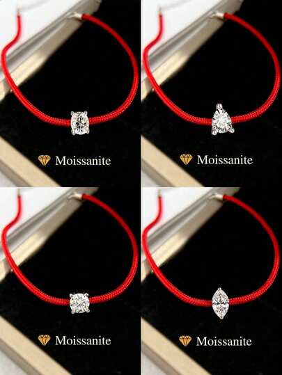 1pc 0.5ct Four Claw Solitaire Design D Color Moissanite Diamond Women's Engagement Bracelet S925 Sterling Silver Elegant Promise Keeping Bracelet Wedding Bracelet Birthday Gift