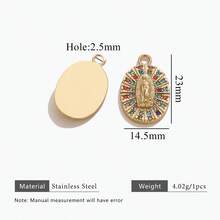 1 szt. Stal nierdzewna 18K pozłacana olejkiem kroplowym i diamentami, wielostylowe wisiorki DIY, zawieszki z zawieszkami, akcesoria do tworzenia biżuterii, akcesoria do tworzenia biżuterii damskiej ze stali nierdzewnej, biżuteria damska ze stali nierdzewnej, akcesoria damskie, odpowiednie do codziennego noszenia przez kobiety i na okazje, na prezent - wisiorek - Zobacz 20