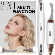 RAF 2-In-One Heated Eyelash Curler And Electric Eyebrow Trimmer - USB Rechargeable 180mAh Lithium Battery, 2 Usage Heads, Quick Eyebrow Shaping / 60-Second Heat Protection, 48-Hour Long-Lasting Eyelash Curling/Washable Blade Heads/Beauty Tool With Gentle Heating, Portable Beauty Solution, Easy To Curl And Trim