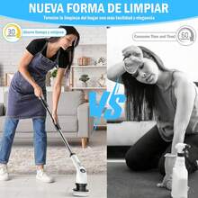 Cepillo Electrico Para Baño Limpieza, Cepillo de Limpieza Eléctrico Impermeable IPX8 con 9 Cabezales de Cepillo Reemplazables, Cepillo Electrico LimpiezaMango Extendido Ajustable, Adecuado Para Baño. - 1 - Ver 6
