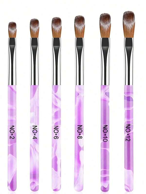 6/3pcs Acrylic Nail Brush Set, Crystal Pen Carving Pen Manicure Tools, Nail Art Design Tools, 3D Builder Nail Gel Brush - Acrylic Nail Art Brushes - For Home Manicure Salon, Travel, Date, Gift