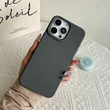 高级灰色纯TPU液态硅胶手机壳 - 防黄变，柔软保护，兼容 - 灰色 - 查看 4