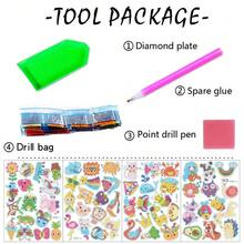 60 miếng dán tranh đính đá hình động vật hoạt hình thủ công DIY - Nhiều màu - Xem 3