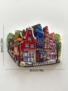 1 pieza Imán de nevera de recuerdo de viaje con flores de Bruselas, Amberes, Gante y Dinant, Bélgica, para decoración del hogar