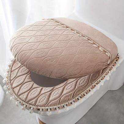 2 piezas/Set Tapa de asiento de inodoro acolchada, Cojín de asiento de inodoro universal, Para uso en todas las estaciones, Tapa de asiento de inodoro para boda, Cubierta de asiento universal, Tapa de asiento de inodoro roja para boda para el Ramadán