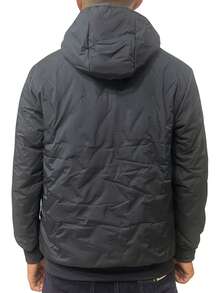 男士夹克，加厚保暖连帽外套，休闲日常、度假、户外、徒步、跑步、健身运动服，冬季款 - 深灰色 - 查看 8